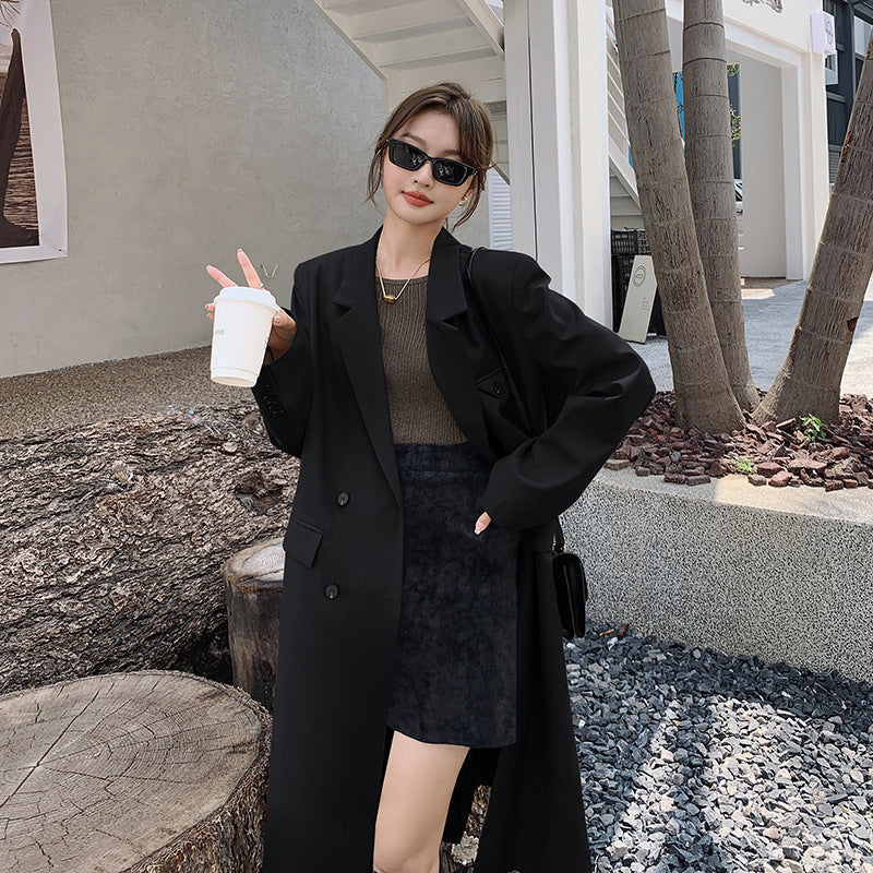 Dam Double-Breasted oversized trenchcoat med Boxy silhuett och Extended skärning