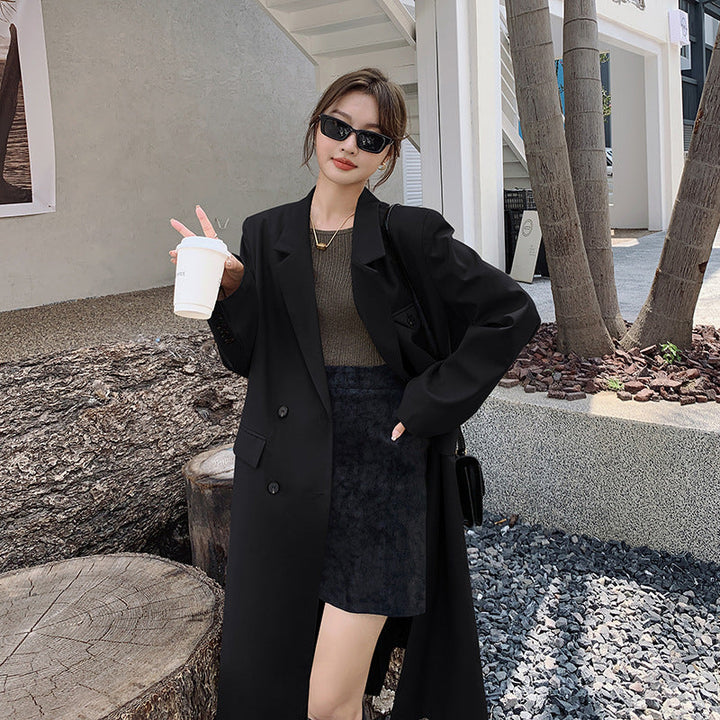 Dam Double-Breasted oversized trenchcoat med Boxy silhuett och Extended skärning