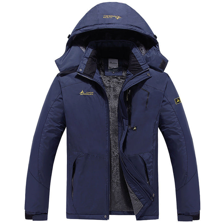 Herr vatten- och vindtät softshell utomhusjacka med teddy fleecefoder och huva