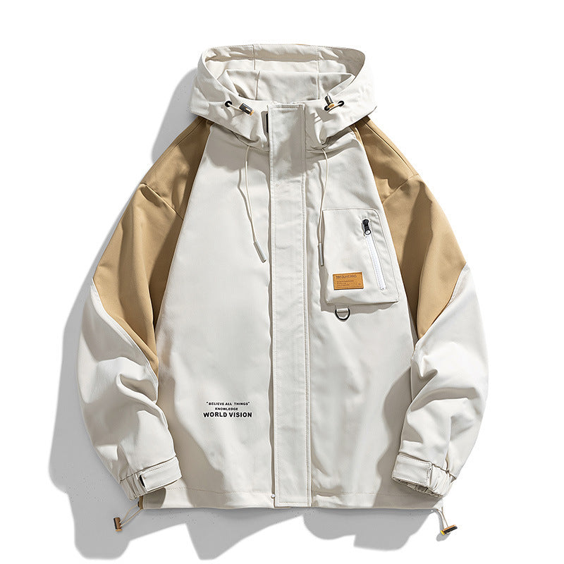 Unisex Hooded Field jacka med Utility Chest Pocket, D-Ring och Drawstring