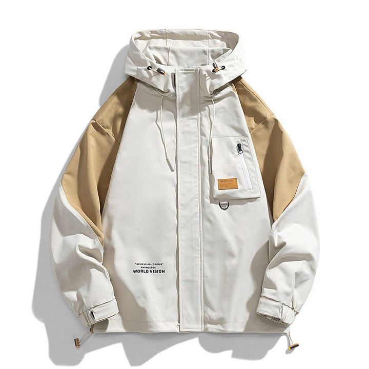 Unisex Hooded Field jacka med Utility Chest Pocket, D-Ring och Drawstring
