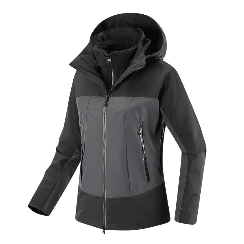 Dam två-layer softshelljacka med removable fleece inner jacka och justerbar huva