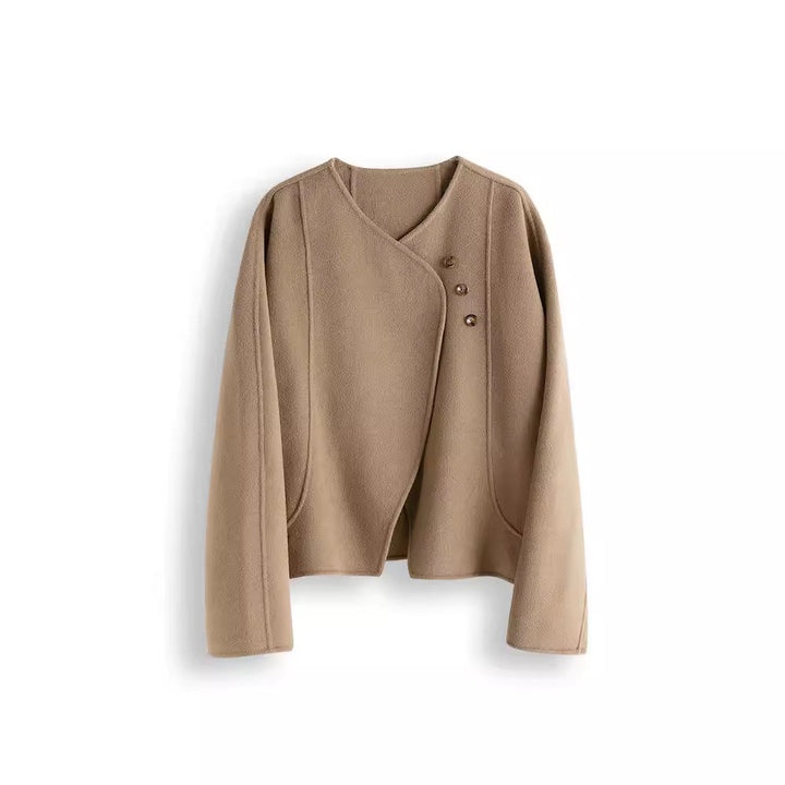 Dam elegant och cozy jacka med asymmetrical skärning Drune