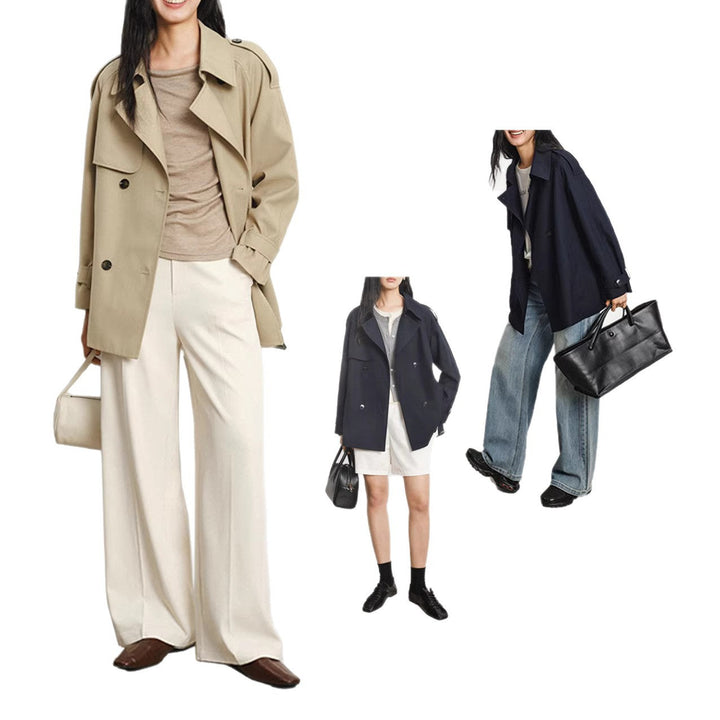 Dam modern trenchcoat med skräddad skärning