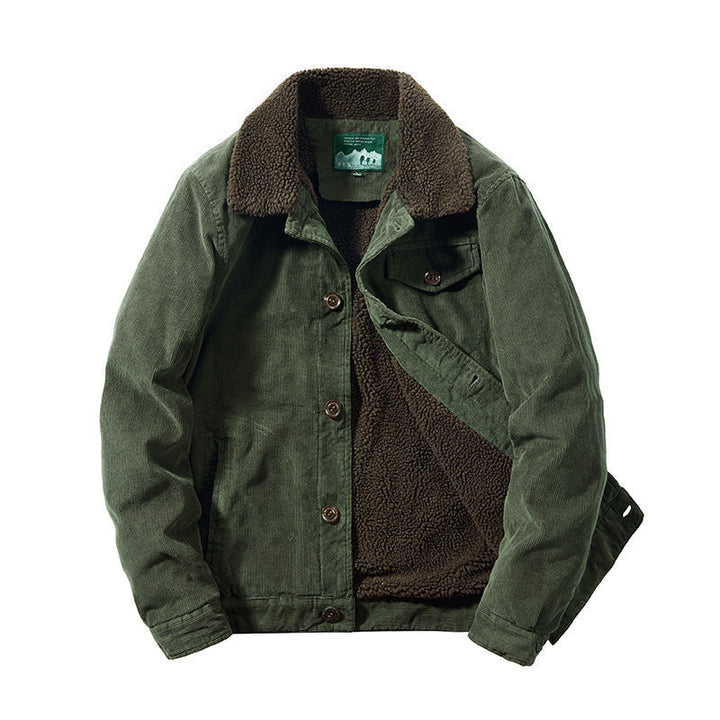 Herr Manchester Jacka med Warming Sherpa Inre Sida och Teddy Krage i Worker Blouson Stil