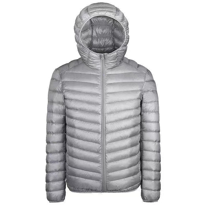 Herr ultra-light packable micro quiltad jacka med ståkrage, vadderad isolering och vindresistent skal