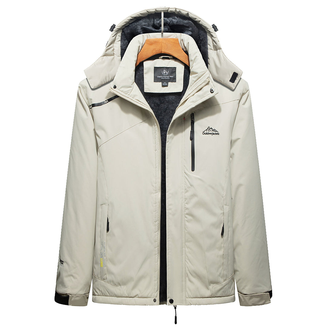 Herr Insulated Vinter Parka med Teddyfoder, Huva och Vattenavvisande Yttre Skal