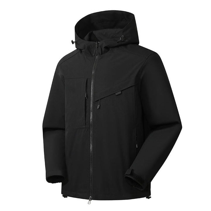 Herr Softshell Utomhus Jacka med Vattentät Membrane och Justerbar Huva