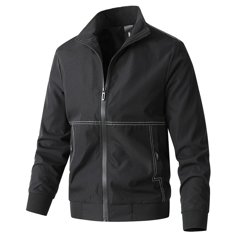 Herr Urban Minimalistisk Softshell Jacka med Huva med Concealed Dragkedja Fram
