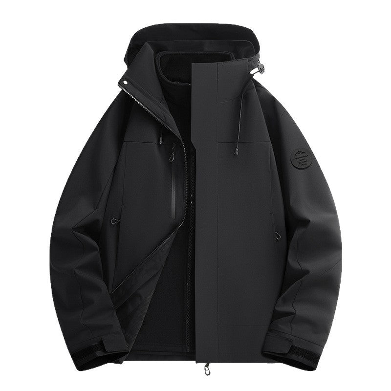 Unisex vattenavvisande softshelljacka med fleecefoder och justerbar huva