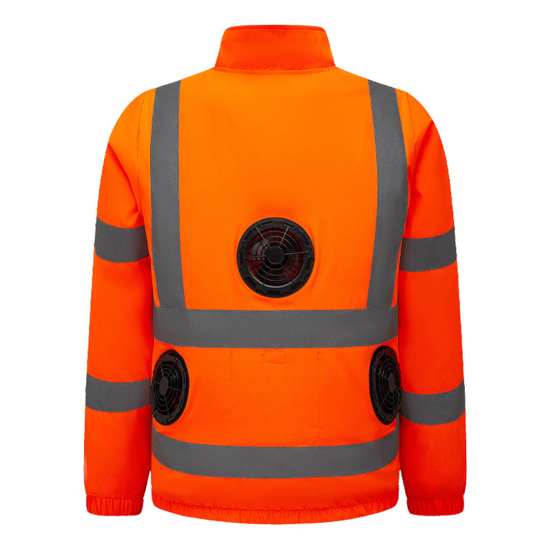 Unisex nano high-visibility warning jacka med reflective stripes och multifunctional outer fickor