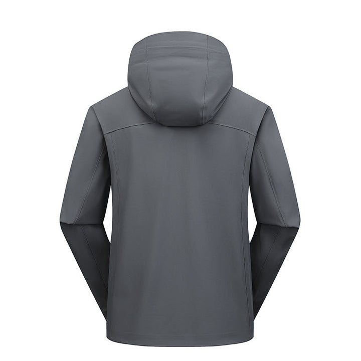 Herr Vattenavvisande Softshell Frilufts Jacka med Huva, Welded Sömmar &amp; Minimalistisk Dragkedja