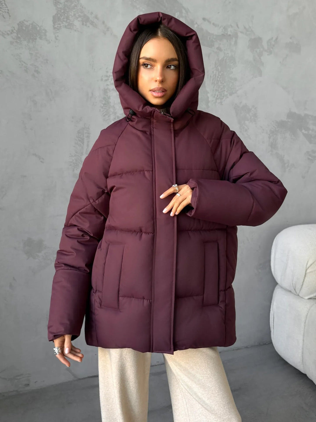 Dam modern oversized dunjacka