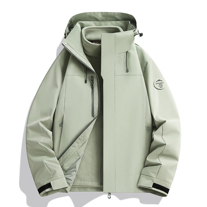 Unisex vattenavvisande softshelljacka med fleecefoder och justerbar huva