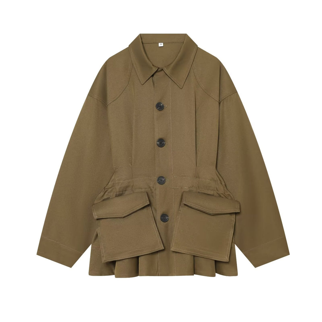 Dam Oversize Utilityjacka med Stora Lock Fickor och Drawstring