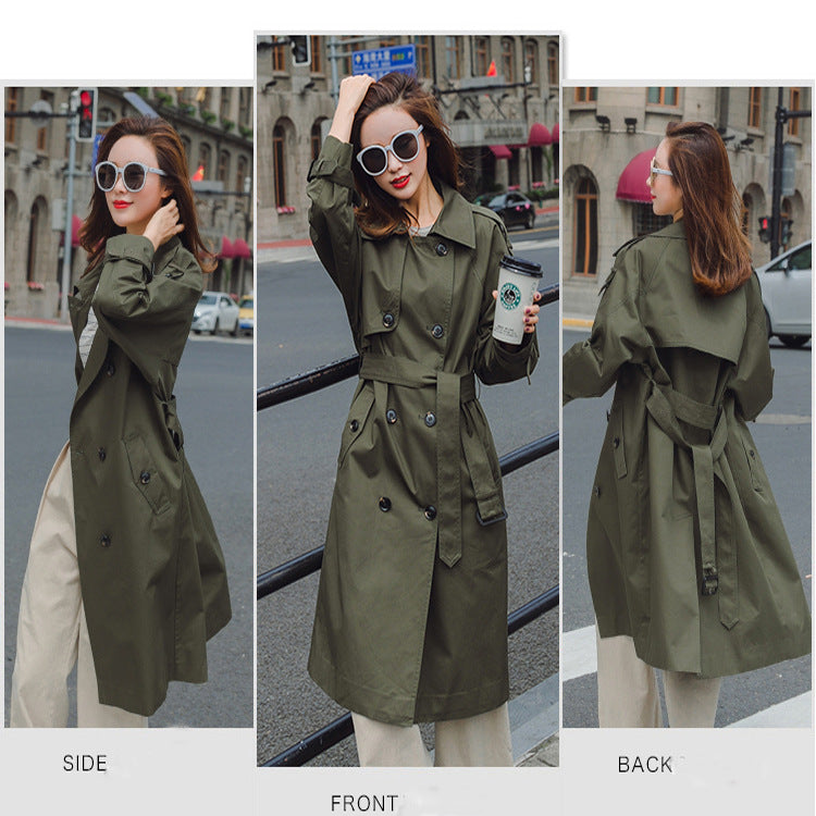Dam Mid-length trenchcoat med figure-flattering knytband och justerbar muddar