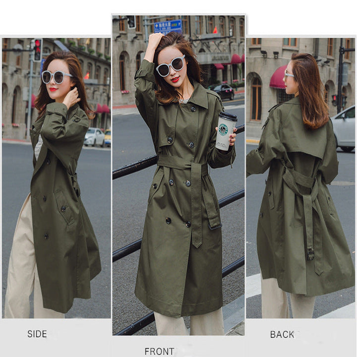 Dam Mid-length trenchcoat med figure-flattering knytband och justerbar muddar