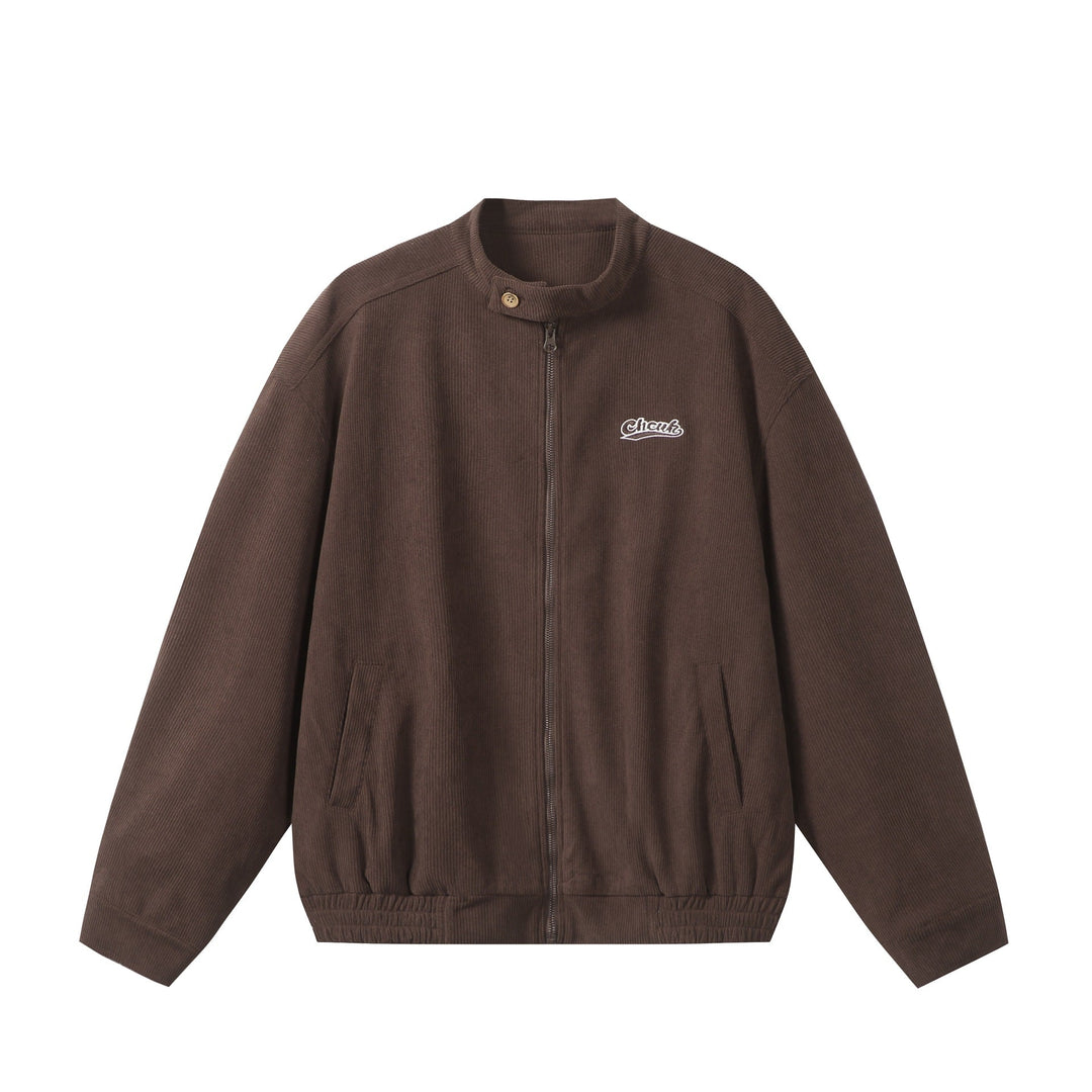 Unisex Ledig-Fitting Manchester Blouson Jacka med Ståkrage, Hel-Length Dragkedja, och Elastic Fåll