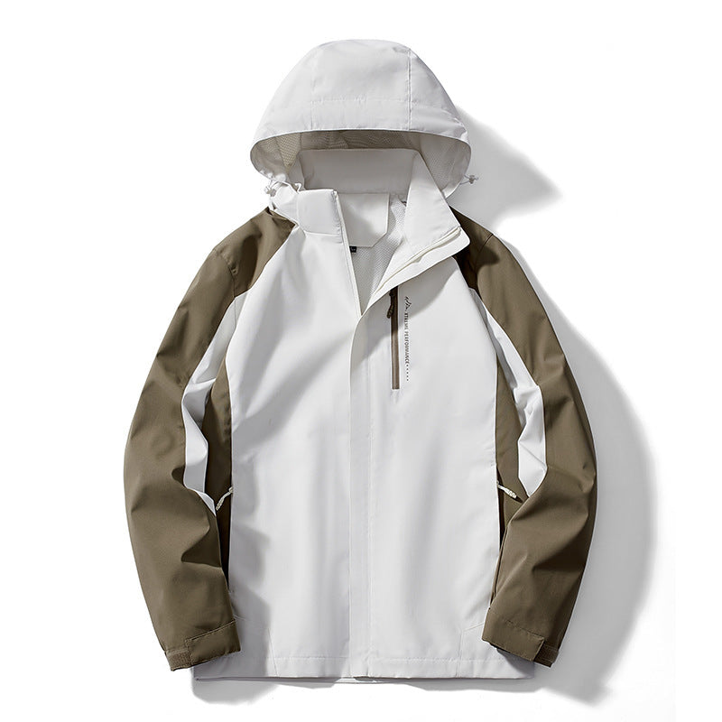Dam lätt Two-Colored Softshell jacka med huva, andningsbar Mesh foder och Chest dragkedja