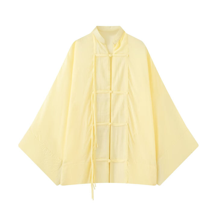 Dam Oversize Kimono-Cape med Traditional Toggle Fasteners