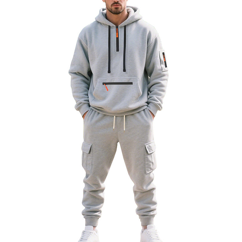 Herr Nan Utilitarian Luvtröja och Cargo Joggingbyxor Set