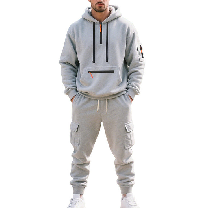 Herr Nan Utilitarian Luvtröja och Cargo Joggingbyxor Set