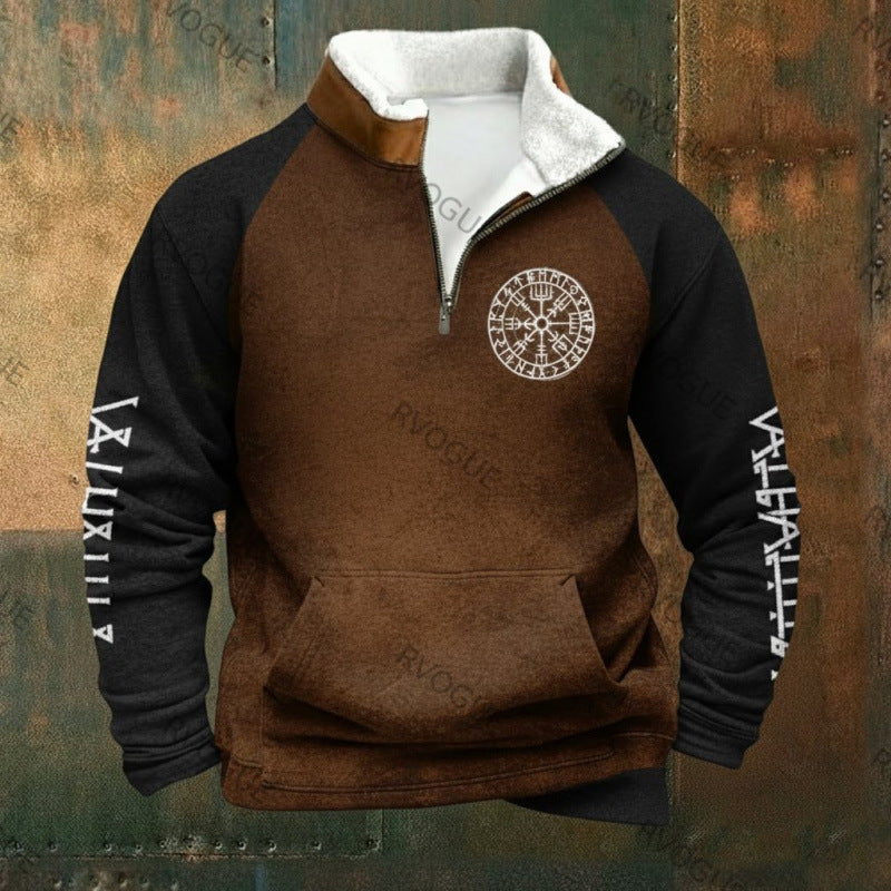 Herr Urban Fleece Pullover med Tree Motif