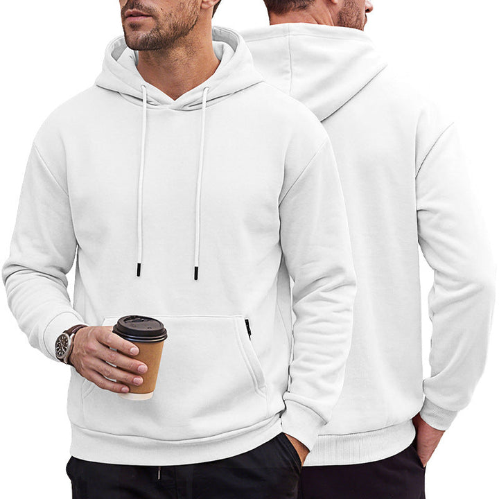 Herr Luvtröja Gjord av Mjuk Fleece med Känguruficka och Adjustable Huva