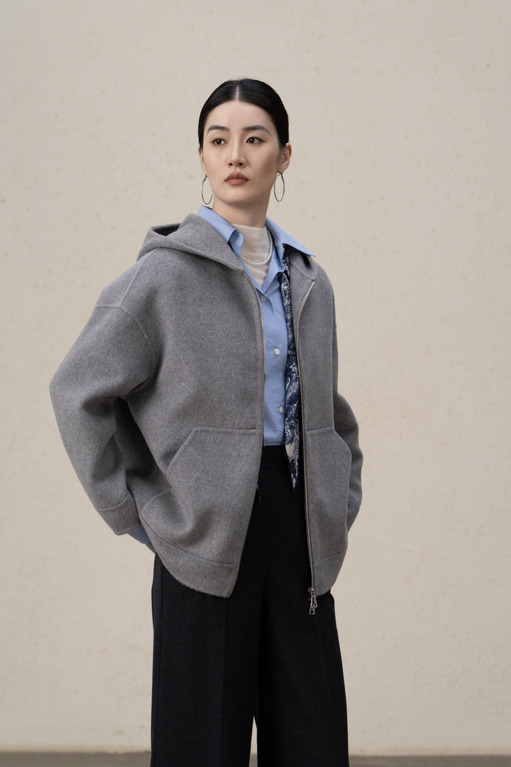 Stilren fleece-lined med dragkedja jacka för Dam