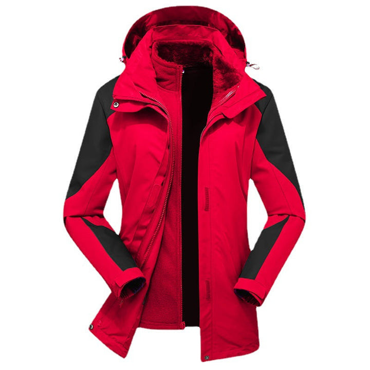 Dam Modular Softshell regn jacka med avtagbar fleece inner jacka och justerbar huva