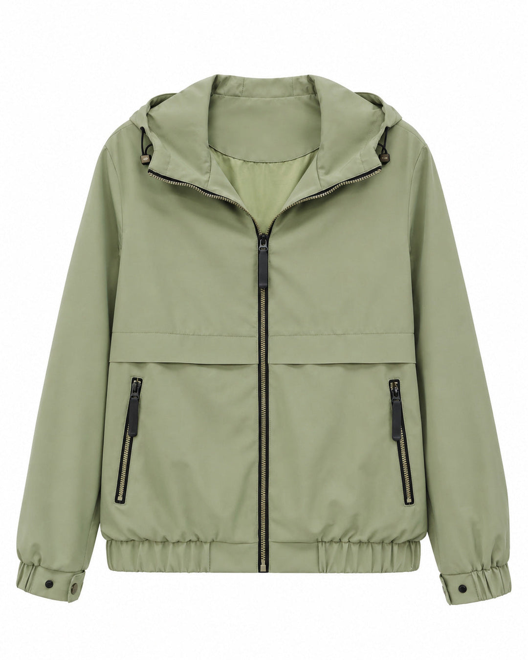 Dam lätt med huva Windbreaker med vattenavvisande Coating, dragkedja och Elastic fåll