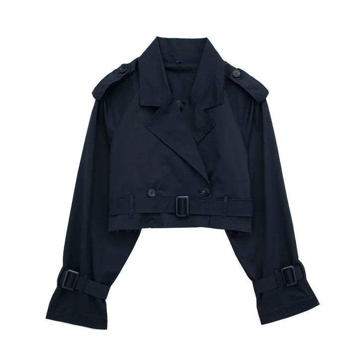 Dam stilren kort trenchcoat