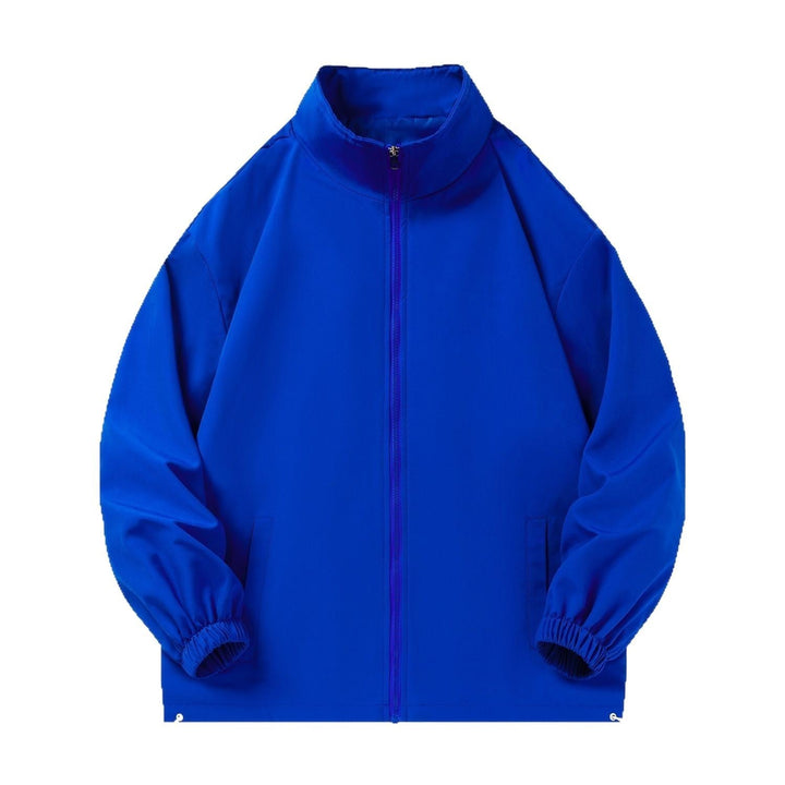 Unisex lätt Windbreaker med hög krage, elastic muddar &amp; justerbar dragsko fåll