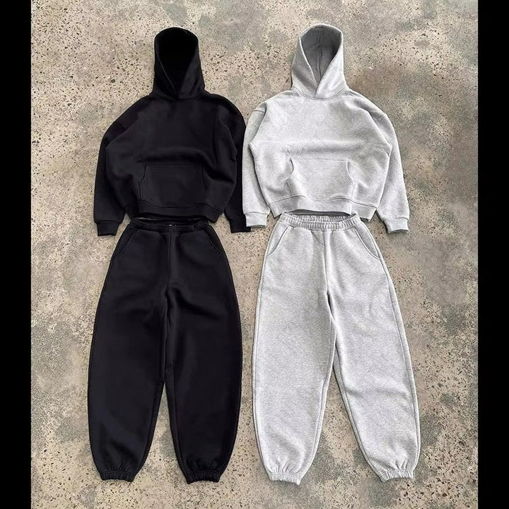 Herr Urban Boxig Luvtröja med Shortened Body, Drop Axel, och Mjuk Fleece Inner Foder