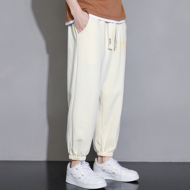 Herr Ledig Fitting Mjukisbyxor med Dragsko, Elastiska Muddar, och Sidofickor