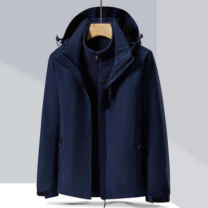 Dam three-lagerplagg softshell jacka med avtagbar fleece inner jacka