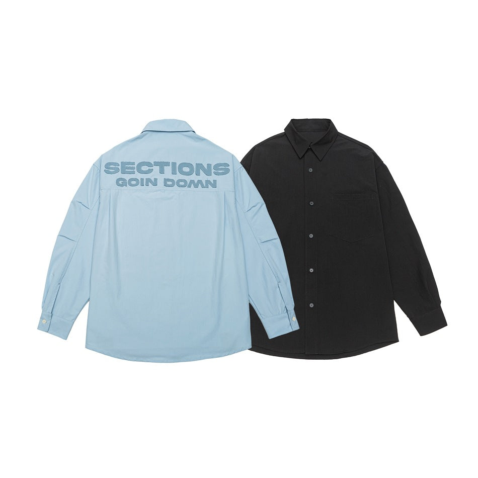 Unisex Rutig Overshirt i Patchwork Look med Bröstficka