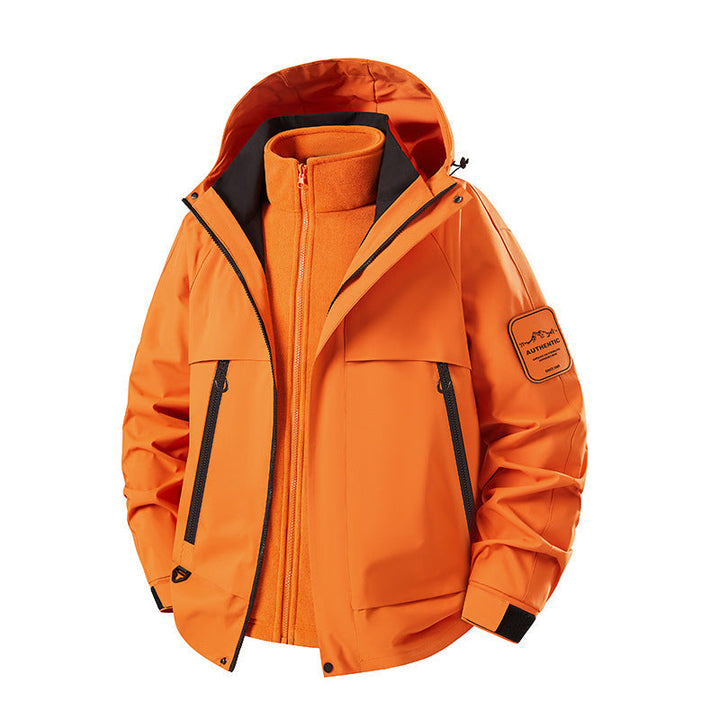 Herr Multifunctional Vattentät Softshell Regnjacka med Uttagbar Fleece Inre Jacka