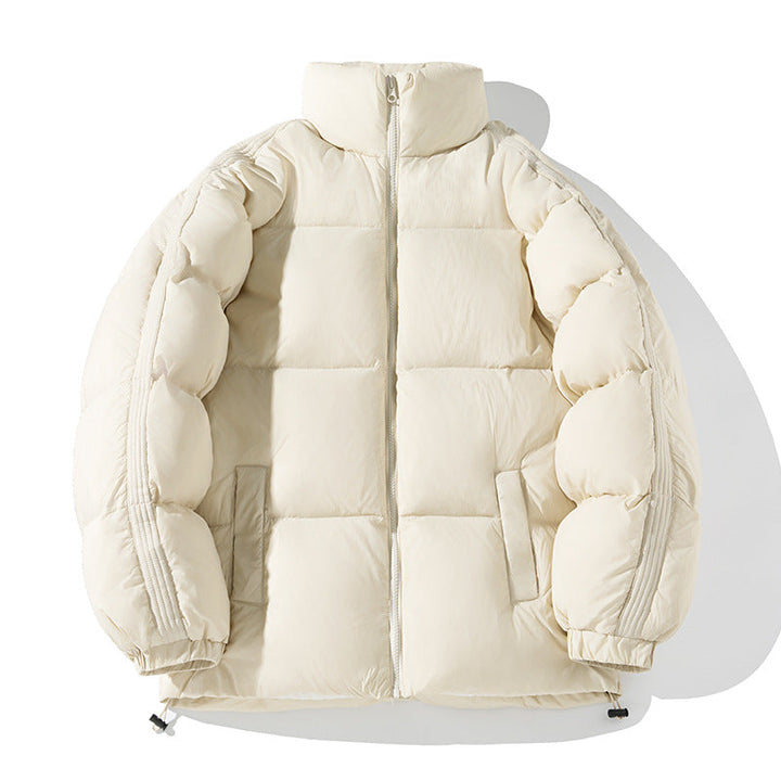 Unisex Oversize Vadderad Jacka med Hög Stå Krage, Side Arm Zippers och Drawstring