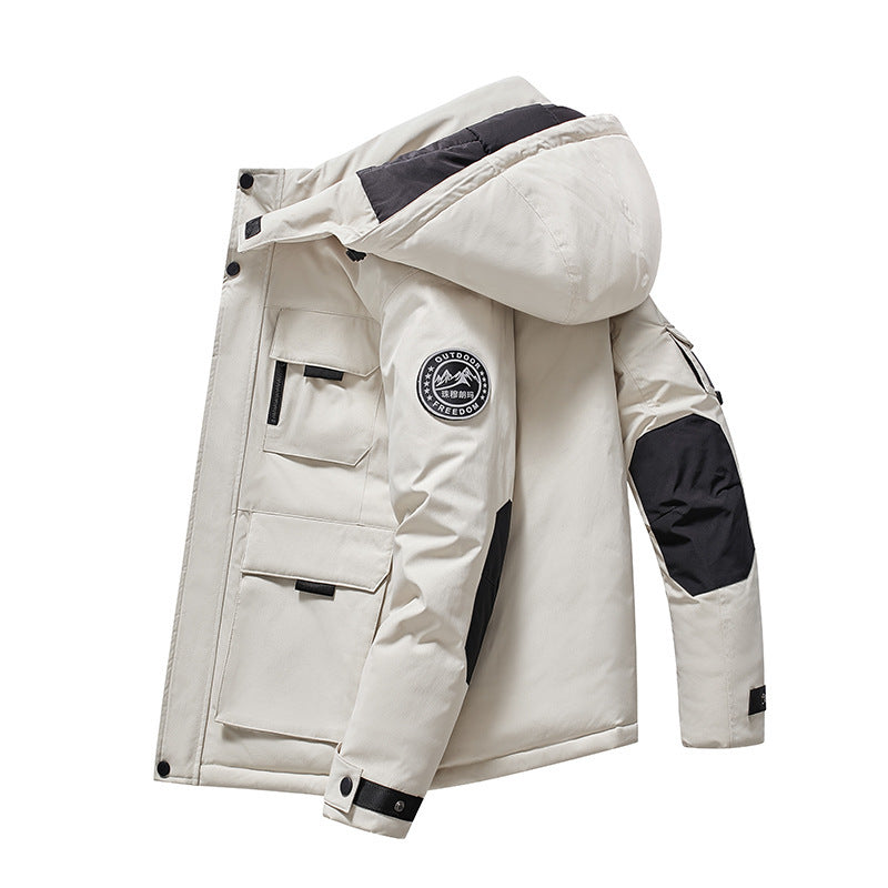 Herr isolerad Field parka med huva, flera Funktion Fickor och vindtät Skal