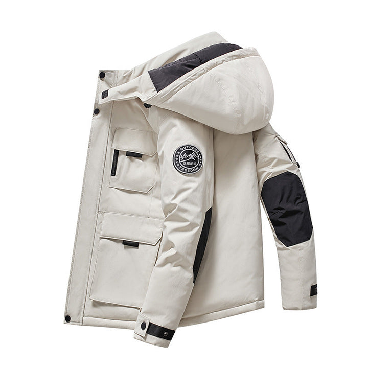 Herr isolerad Field parka med huva, flera Funktion Fickor och vindtät Skal