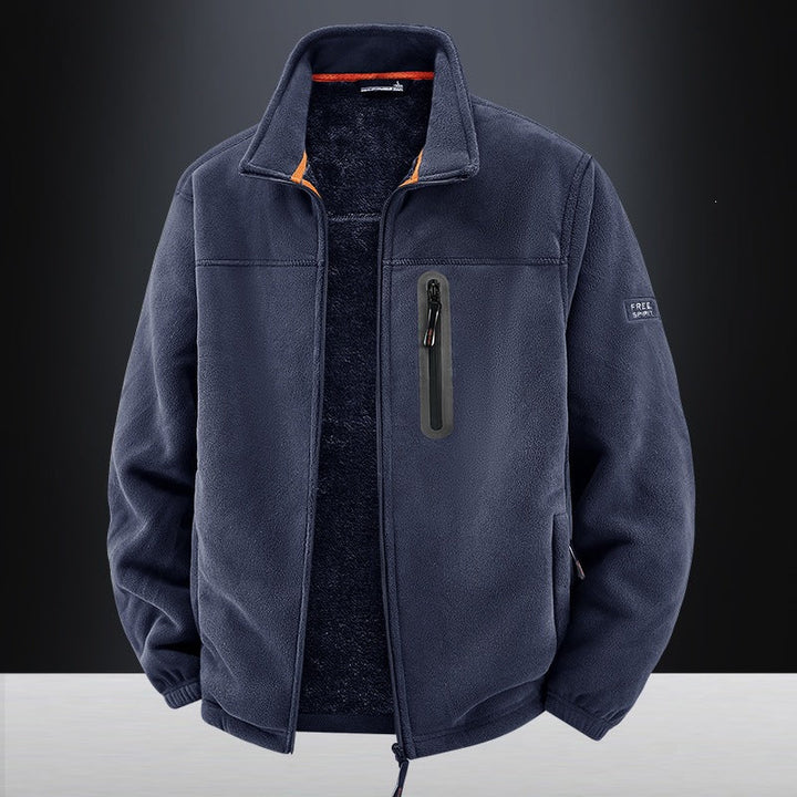 Herr Termisk Fleece Frilufts Jacka med Teddyfoder, Bröst Dragkedja &amp; Vindtät Yta