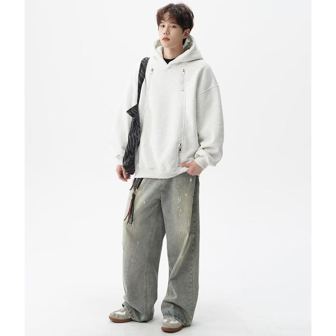 Herr Urban Oversized Luvtröja med Dragkedjor