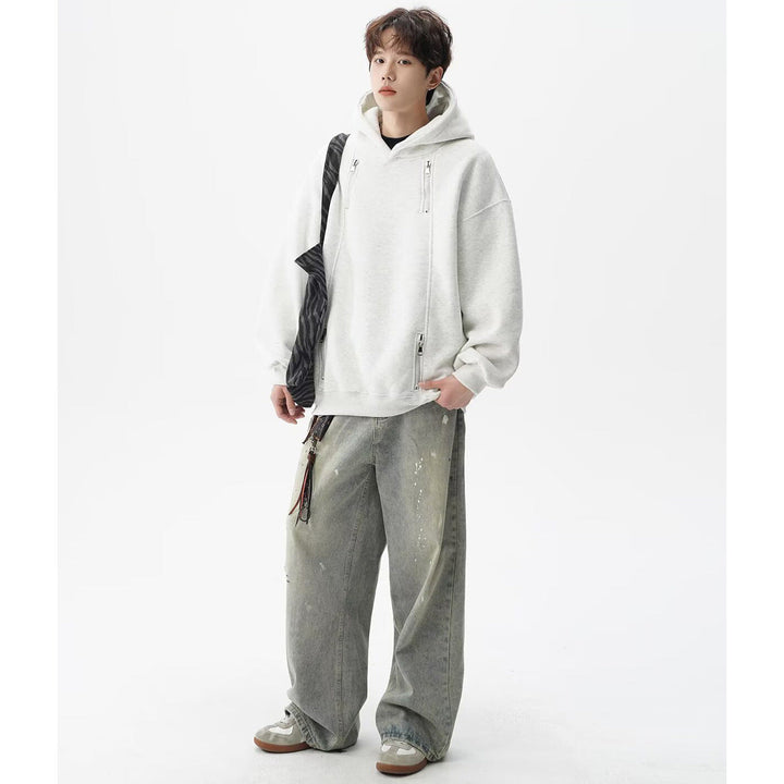Herr Urban Oversized Luvtröja med Dragkedjor