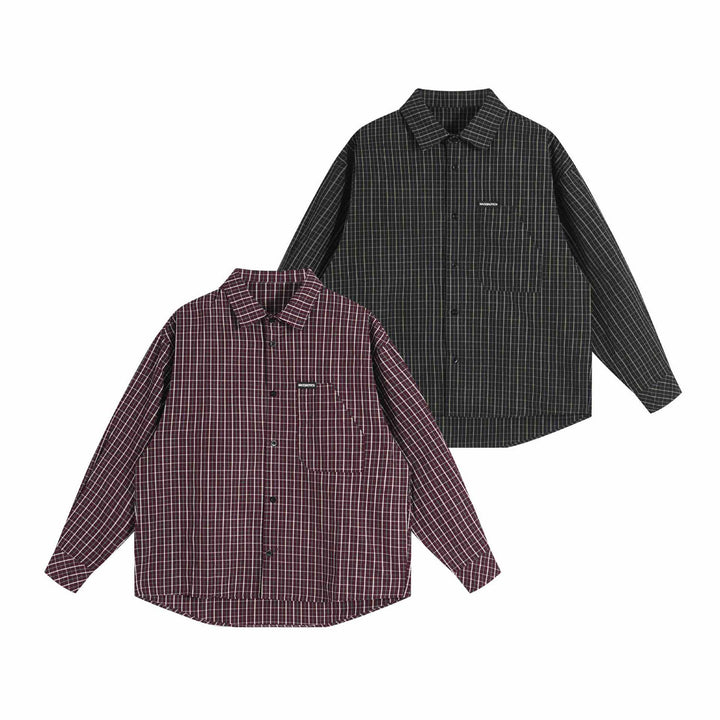 Unisex Boxig Skjorta Jacka i Oversized Boxig Skärning med Kent Krage, Breast Ficka, och Extended Back Fåll