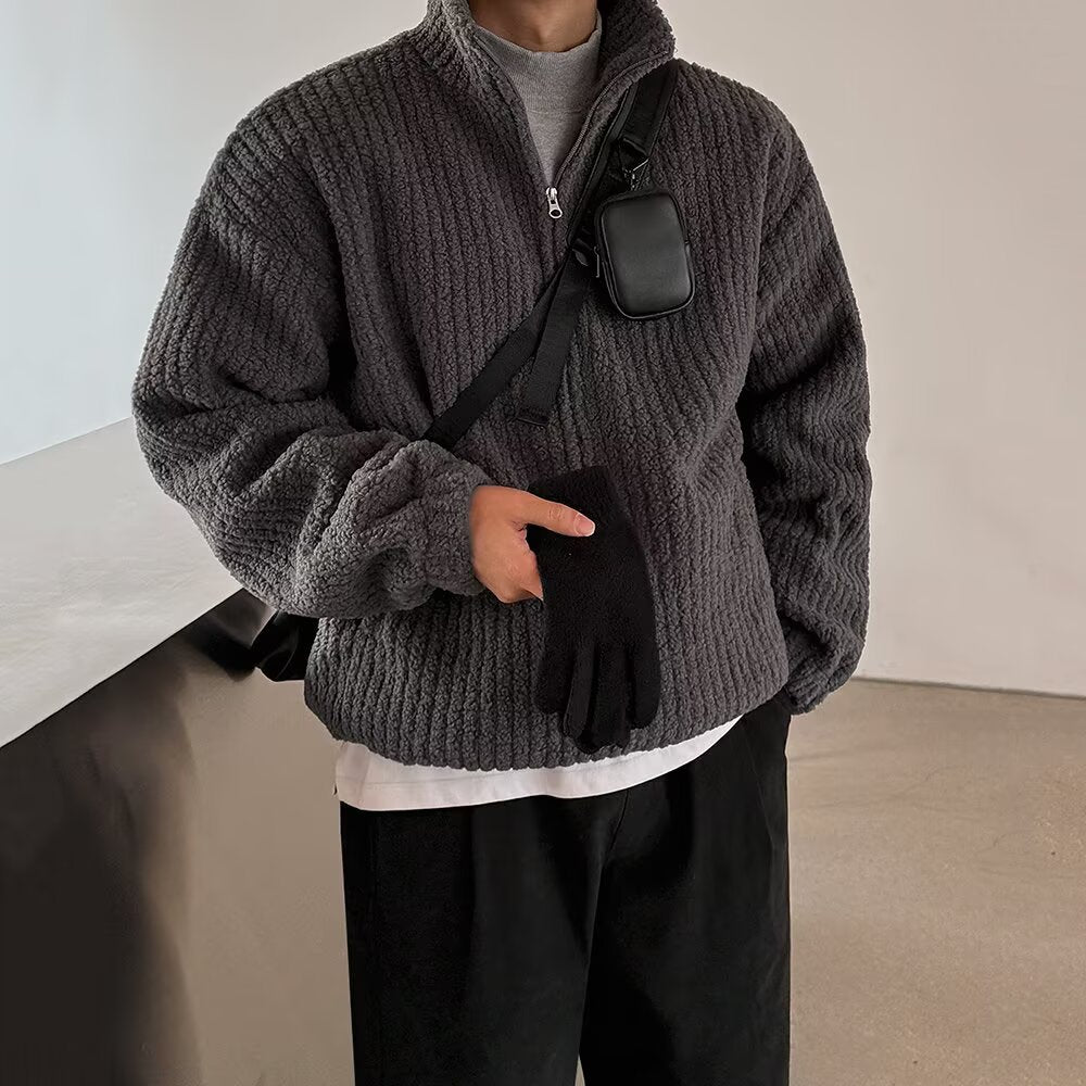 Herr Mode Oversized Jacka med Ståkrage