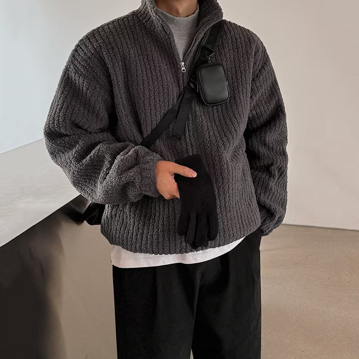 Herr Mode Oversized Jacka med Ståkrage