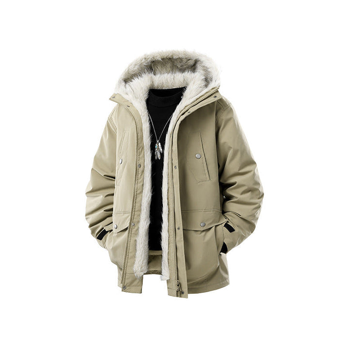 Herr Fodrad Winterparka med Fuskpälshuva och Termofoder, Wind- och Vattenavvisande