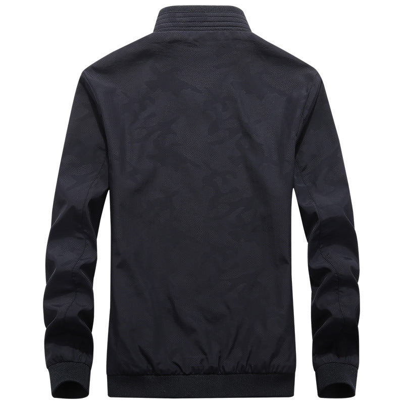 Herr lätt urban Windbreaker Jacka med meshfoder, Broderad Patchar och fickor med dragkedja