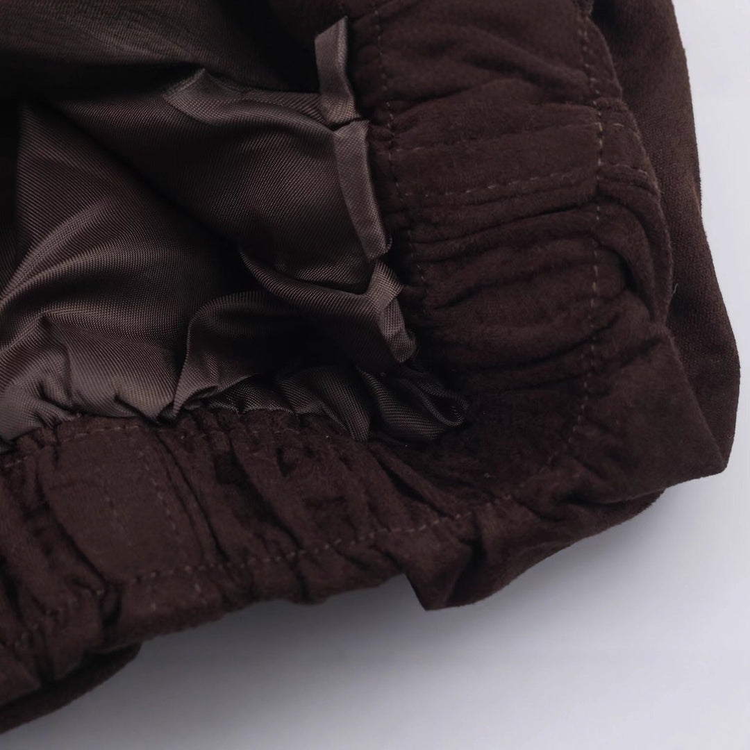 Dam oversize sammet jacka med hög ståkrage och Elastic fåll